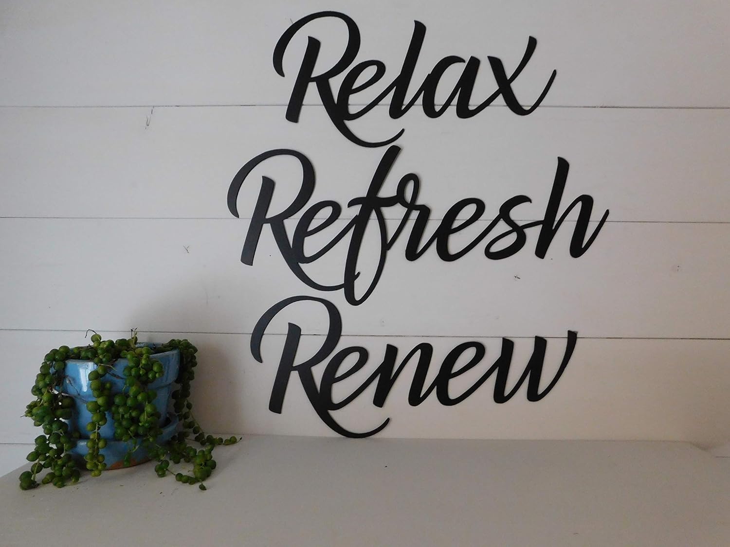 Relax, Refresh, Renew, Set of 3 metal signs, Metal Wall Art