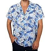Hawaiian Shirts for Men Short Sleeve Beach Vacation Outfits Mens Floral Button Down Shirt Holiday Cruise Party Tshirt