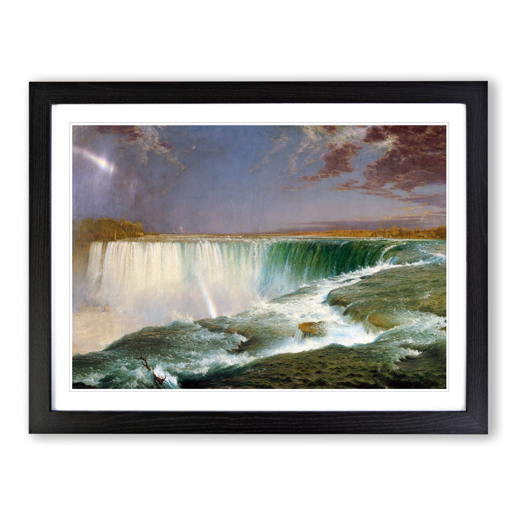 Niagara Falls Vol.1 By Frederic Edwin Church Classic Painting Framed Print | A4 Black Framed Wall Art | Ready to Hang | Classic Religious Picture | Living Room Bedroom Lounge Office