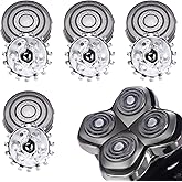 4pcs Shaver Replacement Blades for Skull Shaver Pitbull Boron PRO,Triple-ring Shaver Replacement Heads Compatible with Skull Shaver Pitbull Gold/Silver/Platinum/Diamond Pro Shaver and Palm Shaver