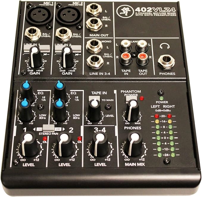 8 Channel Mono 4 Channel Stereo Pulse MLX402 Compact Line Mixer Musical