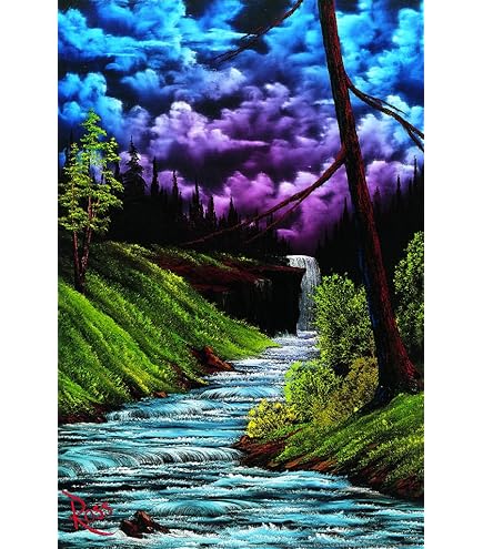 Amazon.com: Bob Ross Spectacular Waterfall Art Print Painting Cool