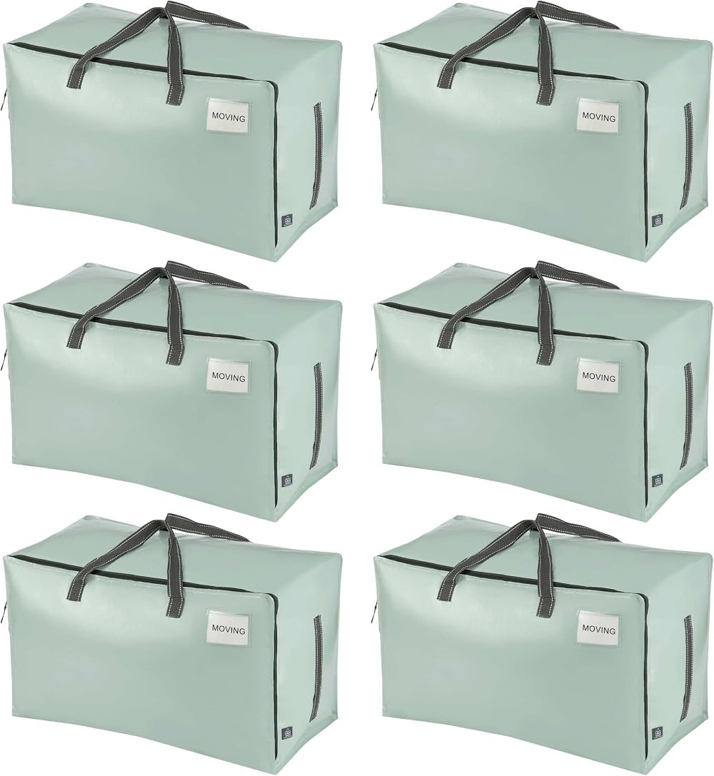 Venо 6 Pack Heavy-Duty Oversize Storage Bags with Zips and Tag Pocket