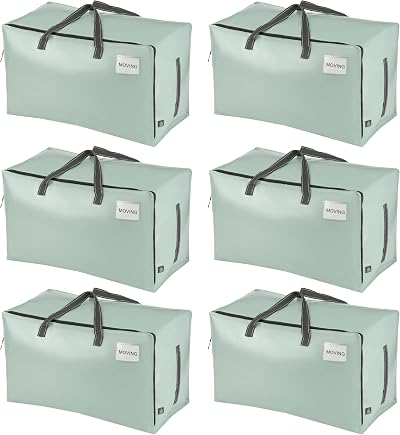 Venо 6 Pack Heavy-Duty Oversize Storage Bags with Zips and Tag Pocket
