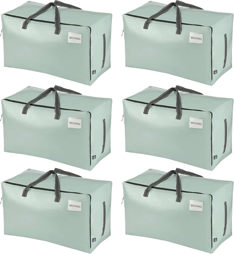 Venо 6 Pack Heavy-Duty Oversize Storage Bags with Zips and Tag Pocket