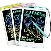 bravokids 3 Pack LCD Writing Tablet for Kids Toys, 8.5 Inch Colorful Doodle Board Drawing Tablet Pad Erasable, Toddler Learni