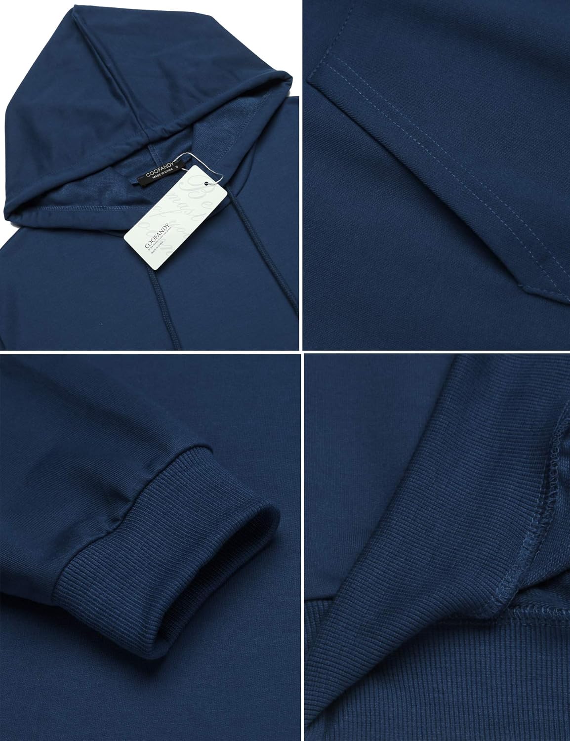 COOFANDY Men's Hoodies Sweatshirts Cotton Fleece Lightweight Long Sleeves Athletic Pullovers: Clothing
