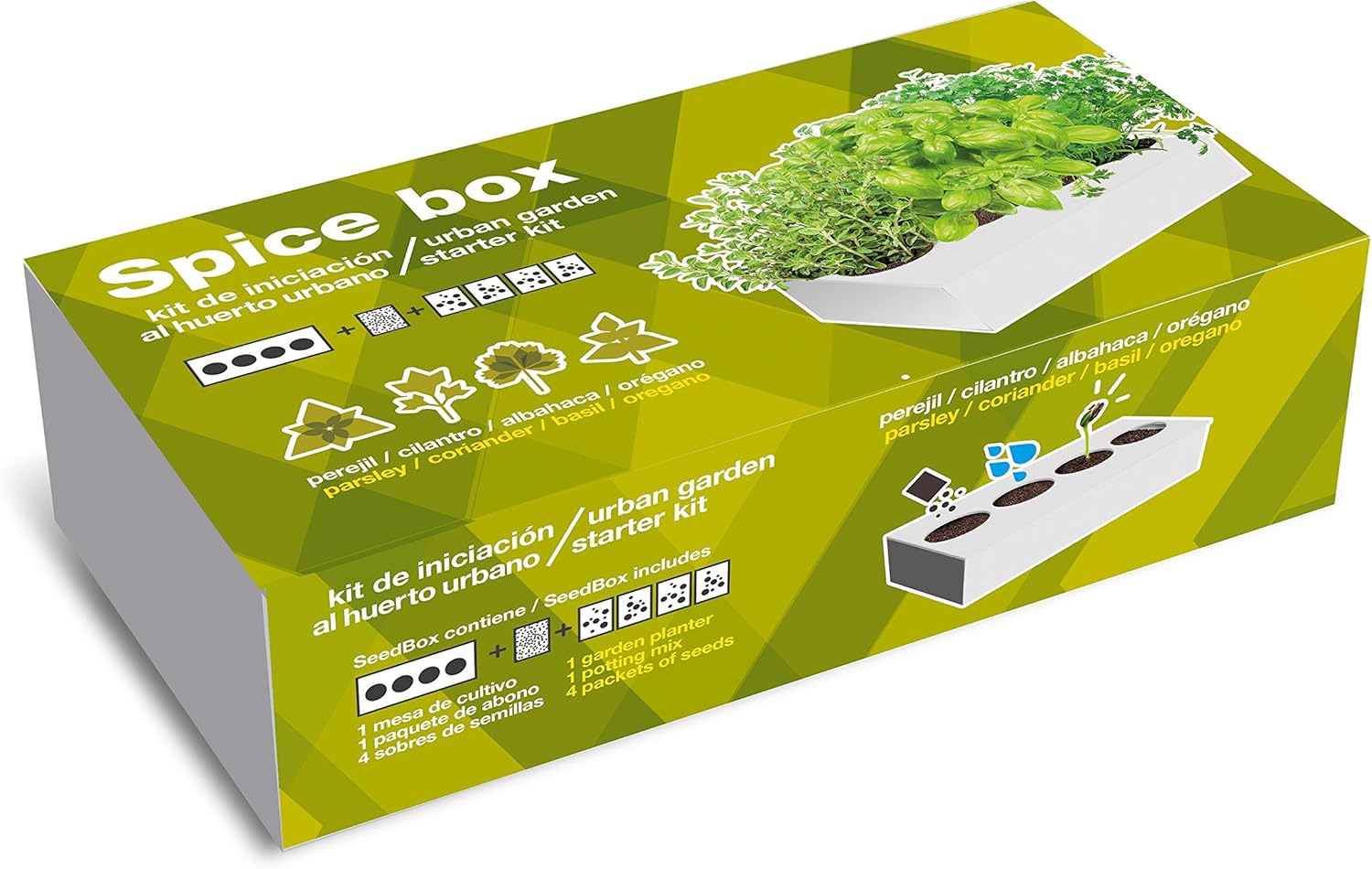 SeedBox Spice Box SBAROM - Huerto Urbano, 4 aromáticas, (albahaca ...