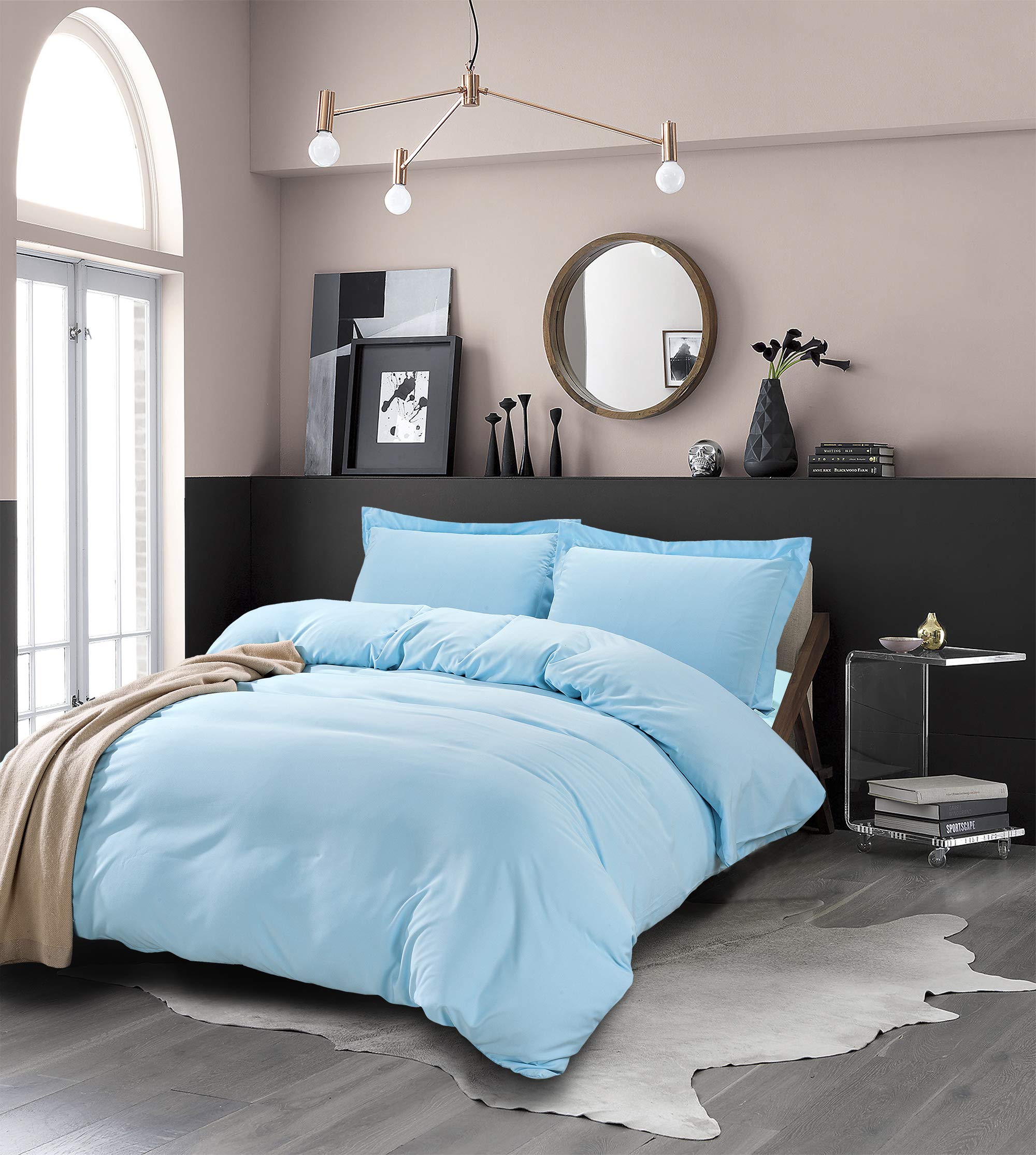 Elegant Comfort Ultra Soft 3-Piece Duvet Cover Set - 1500 Premium Hotel Quality Microfiber, Wrinkle and Fade Resistant 3PC Duvet Cover Set, King/California King, Aqua