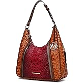 MKF Collection Hobo Bag for Women's - Crocodile Embossed Vegan Leather Top Handle Shoulder Handbag Purse by Mia K