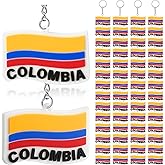 Kathfly 60 Pcs Colombia Flag Silicone Keychain Key Ring with Key Ring Clips Colombia Souvenir for Men Women National Football Soccer Team Accessories History Party Favor Fan Car Pendant Charm