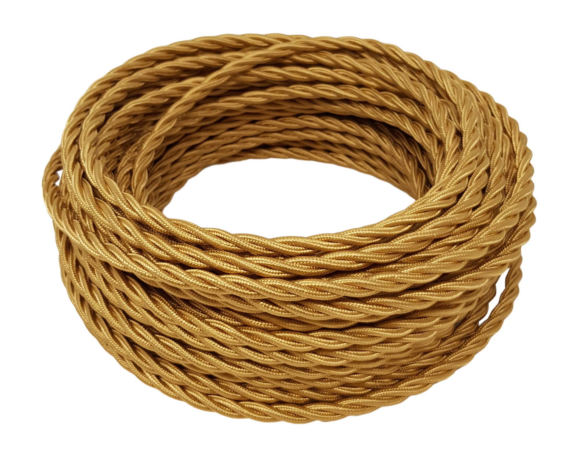 Cavo elettrico a Treccia in Seta ORO 3 fili 3x0,75 mm - Confezione 5