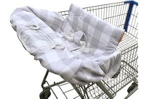 BINXY BABY 2-in-1 Cushy Cart Cover and High Chair Cover | Universal Fit | Includes Storage Pouch (Buffalo Check)