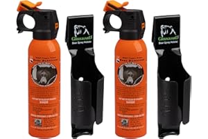 UDAP Pepper Power Bear Spray Self Defense Deterrent with Griz Guard Holster for Camping, Hiking, Fishing, Powerful Blast Pattern, 30 ft Fog Barrier, 12DCH, 7.9 oz, 2 Pack
