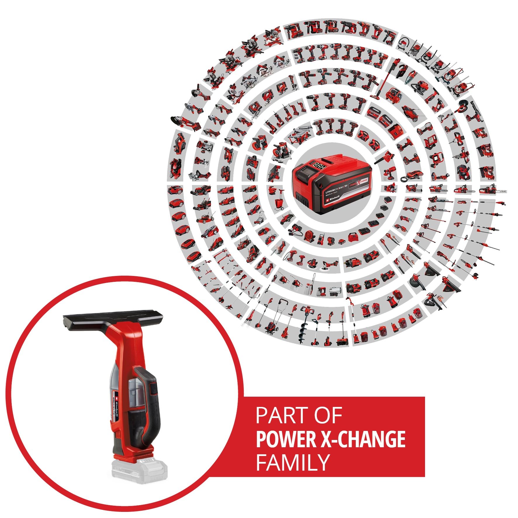 Einhell Akku-Fensterreiniger BRILLIANTO Power X-Change (18 V, 28 cm Lange Saugdüse, streifenfreie Reinigung, inkl. Sprühflasche mit Mikrofasertuch, ohne Akku) 2