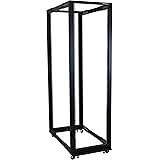 StarTech.com 42U Open Frame Server Rack - 4 Post Adjustable Depth (22" to 40") Network Equipment Rack w/ Casters/Levelers/Cable Management (4POSTRACK42)