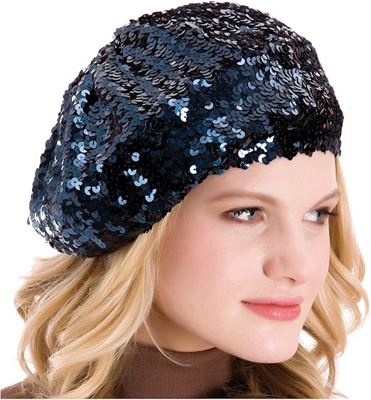 Ladies Hat Ladies Hat with Sequins [Navy Blue] Amazon.ca Clothing