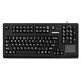 Cherry Compact QWERTY Mechnical USB Keyboard with Touchpad - 104 Keys, 16" Wide, Black (G80-11900LUMEU-2)