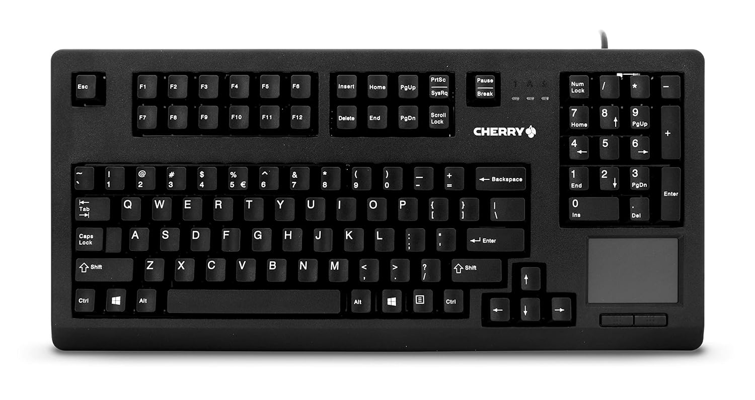Cherry Compact QWERTY Mechnical USB Keyboard with Touchpad 104 Keys