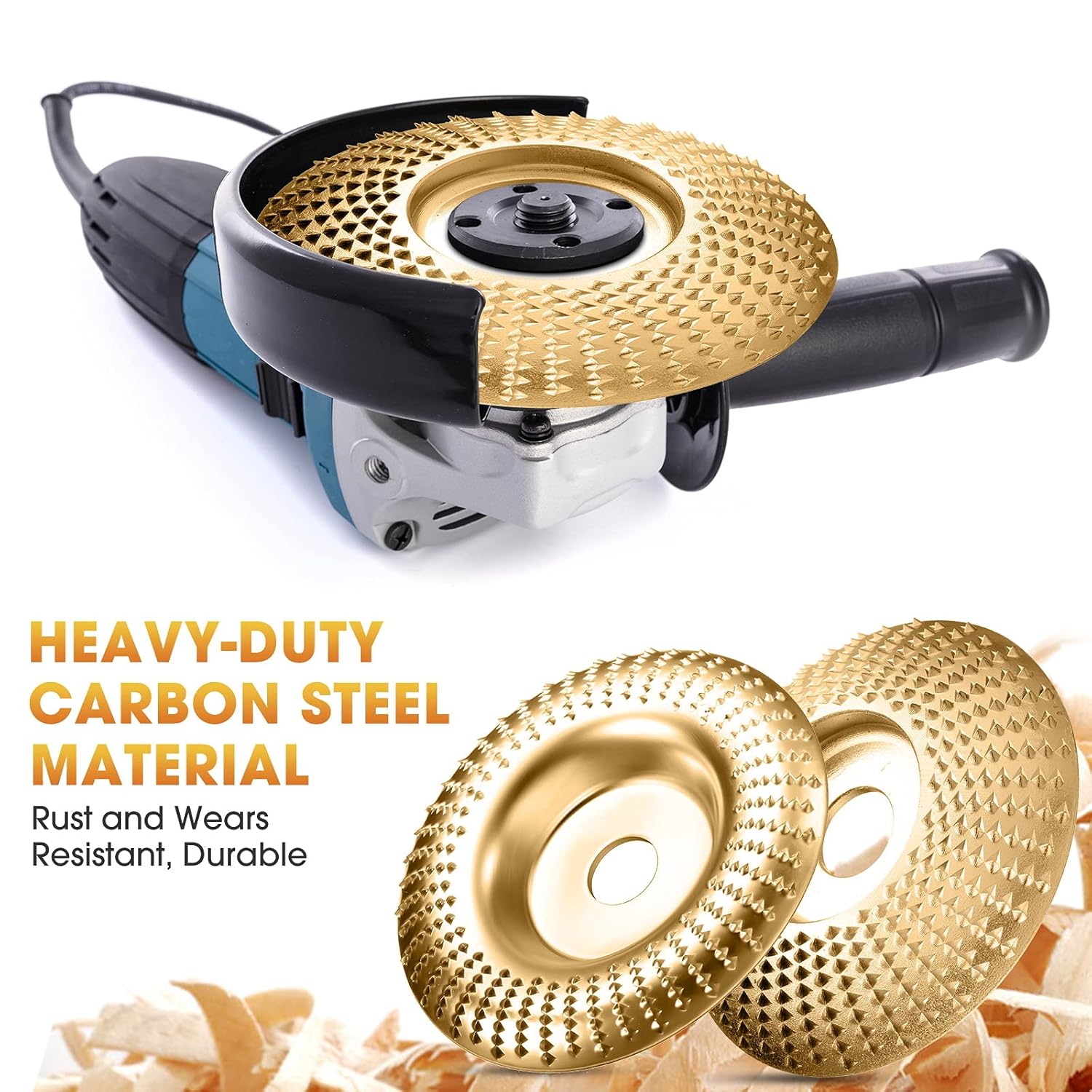 3 Pieces Grinding Wheel Shaping Disc Angle Grinder Discs Wood Carving Disc Angle Grinder Wheel Carving Abrasive Disc for Wood Cutting Shaping Polishing, Golden: Industrial & Scientific