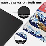 EFISH Kanagawa Surfing Mouse Pad Extended XL 31.5 x 11.8 x 0.12 in stitched view 6