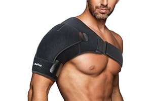 Suptrust Shoulder Brace for Women and Men: Shoulder Pain Relief Rotator Cuff Support Adjustable Fit Sleeve Wrap Relief for Injuries and Tendonitis - Large/X-Large Size, Black