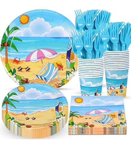 GLASNES Beach Happy Birthday Banner – Pool Party Dekoration, 17,5x17,5 Cm Pro Flagge, Hawaiianisches Thema