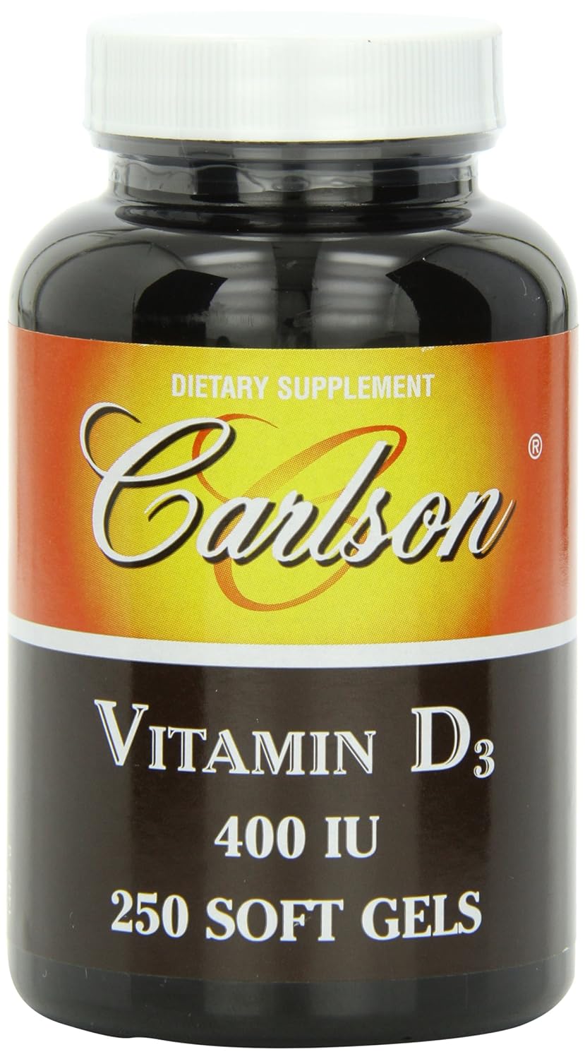 Carlson Vitamin D3, 400 IU, 250 Softgels DailyNutriPlus LLC