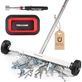 17" Rolling Magnetic Sweeper with Wheels,10LB, 3Pcs Magnet Sweeper Set | Magnet Roller with Telescoping Adjustable Handle, Rectangular Magnetic Foldable Tray,15LB Pickup Pen