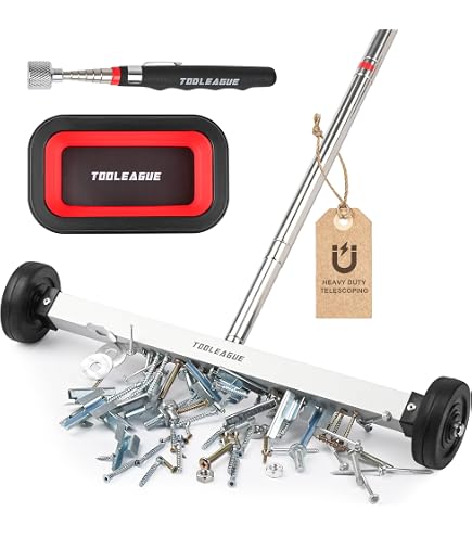 thumbnail image 2 of Hillman Magnet Caddy 18" Magnetic Sweeper With Wheels – Adjustable Handle – 50" Length 2 of 5