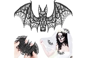 Hoteam Halloween Bats Decoration Lace Bat 3D Scary Bat Decor Room Decor Realistic Props for Halloween Window Indoor Outdoor Party Supplies(12 Pieces,Black)