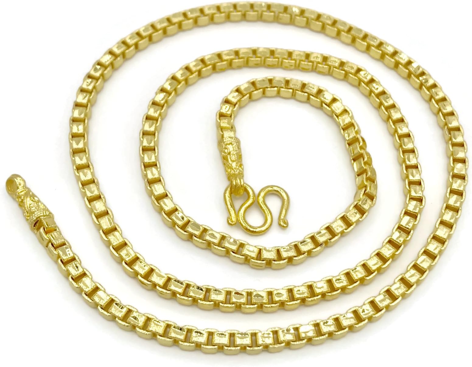 arrawana77Chain 22K 23K 24K Thai BAHT Gold GP Necklace 24 inch 42 Grams 4.5 MM Jewelry Women Men's