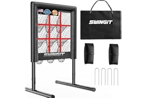 Upgrade 9 Hole Baseball Pitching Net with Strike Zone, Professional Heavy Duty 9 Pocket Softball Pitching net, Throwing Targe