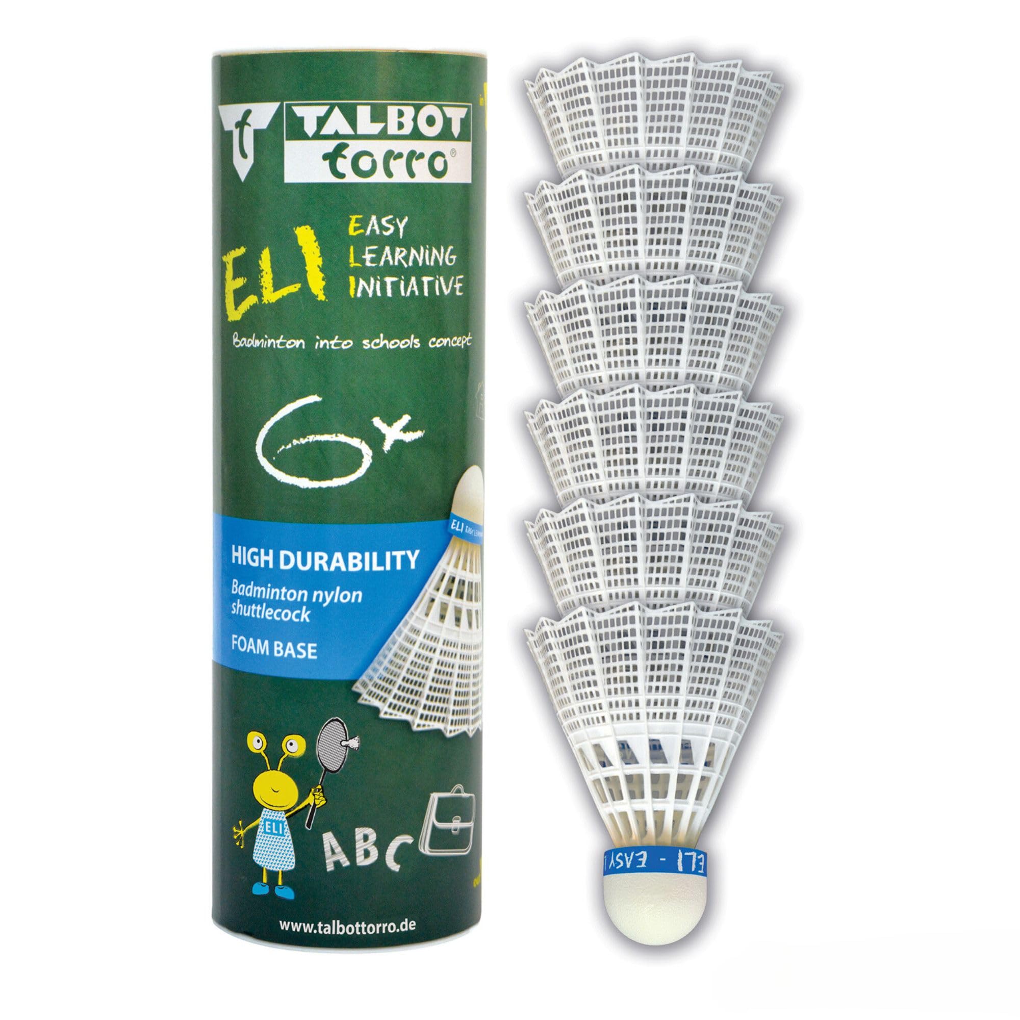 Talbot-Torro Badminton ELI Shuttlecock, Medium Speed ​​(Blue), Foam, Ideal for Training with Children and Teenagers, 469382