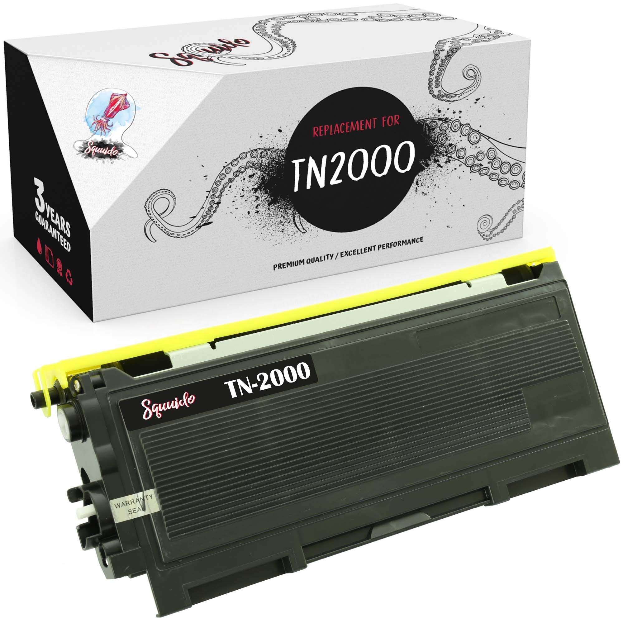 Squuido toner cartridge TN2000 TN 2000 compatible with Brother HL-2040 HL-2030 MFC-7420 MFC-7820N MFC-7820 FAX-2820 DCP-7010 DCP-7025 MFC-7820N MFC-7225N MFC-7820 DCP-7010L | High Yield 2500 pages