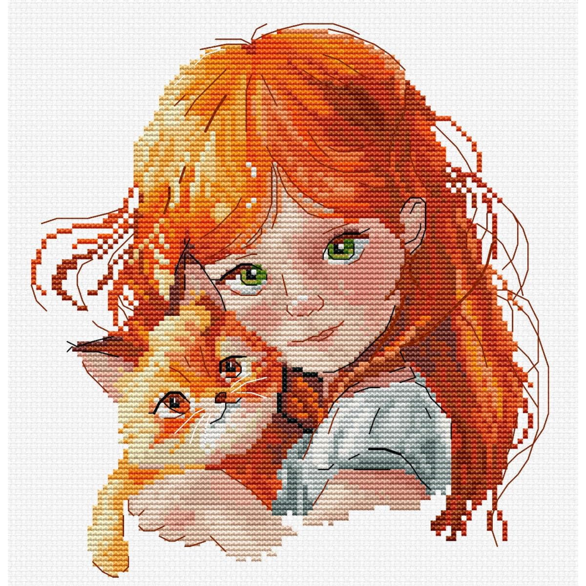 HobbyJobby Cross Stitch Kit The Gingers, Counted Cross Stitch Kit for Adults, Needlecraft and Embroidery Kit