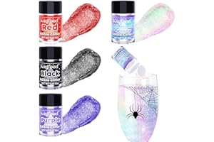KIIGFOOD Edible Glitter Set - 4 Colors Luster Dust Edible Set with Rainbow, Food Grade Glitter Shimmer Sprinkle Powder for Drinks, Cake Decorating, Baking, Cocktail, Strawberries, Fondant, Vegan - 5g/Bottle