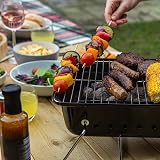 George Foreman Portable Charcoal BBQ, Lightweight, Foldable Legs, Black view 7