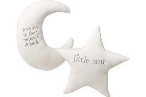Lillian Rose White Star and Gray Moon Nursery Pillow Set