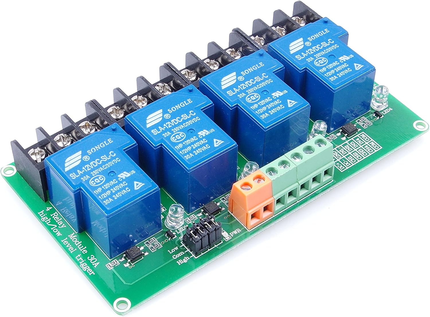 NOYITO 30A 4Channel Relay Module High Low Level Trigger With