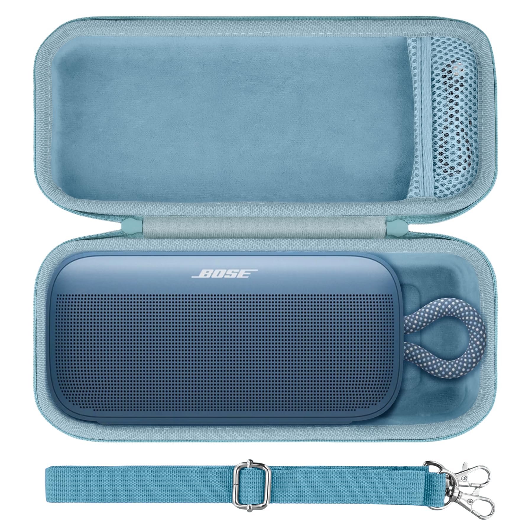 Photo 1 of *CASE ONLY* for Bose SoundLink Plus Portable Speaker Hard Protective Case, Portable Travel Case with Shoulder Strap (Blue Dusk Case) - co2CREA