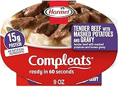 HORMEL COMPLEATS Tender Beef With Mashed Potatoes & Gravy Microwave Tray, 9 oz. (6 Pack)