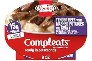 HORMEL COMPLEATS Tender Beef With Mashed Potatoes & Gravy Microwave Tray, 9 oz. (6 Pack)