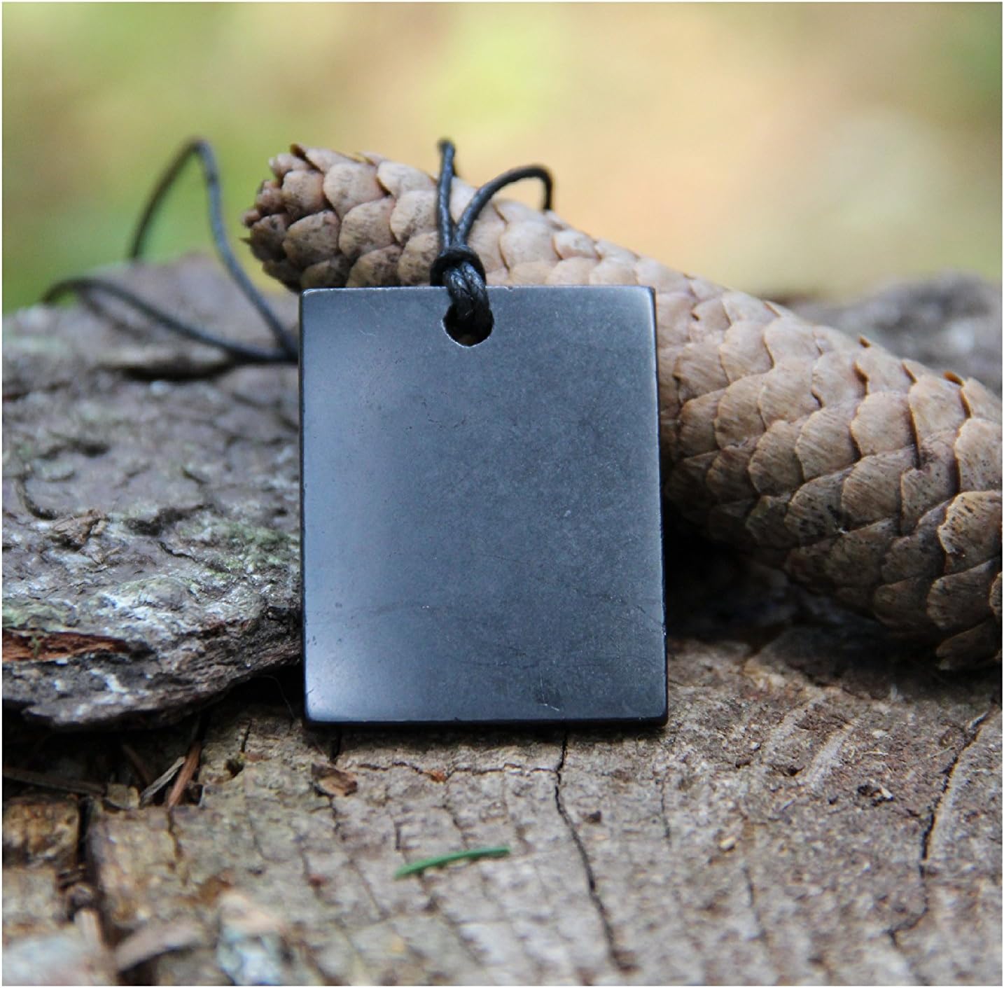 Karelian Heritage Minimalist Pendant Made of Authentic Shungite, Simple Pendant, Crystal Necklace