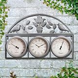BARGAINS-GALORE 67cm 3-in-1 Weather Station Garden Clock Humidity Hygrometer view 7