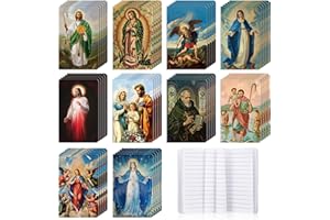 AmazingSpark 50 Pcs Catholic Gifts Religious Notebooks Christian Saint Prayer Notepads Bulk Catholic Journals Small Pocket No