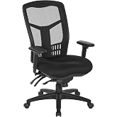Office Star ProGrid Breathable Mesh Manager's Office Chair with Adjustable Seat Height, Multi-Function Tilt Control and Seat Slider, High Back, Coal FreeFlex Fabric