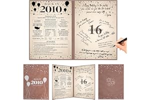 Crenics Sweet 16 Party Decorations for 2010 Boys or Girls, Vintage Back in 2010 Poster, 16th Birthday Guest Signature Book, Awesome 16 Birthday Gifts