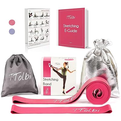 Stretch Bands for Dancers, Ballerinas and Gymnasts | Dance Stretch Bands for Flexibility, Mobility and Strength | Shiny Bag, Travel Bag, Printed Stretches and Stretching E-Guide