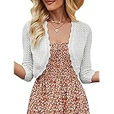 JOKELAMB Women's Bolero Shrug Cropped Cardigan Knit Sweaters Open Front Casual Elegant Jacket for Dresses